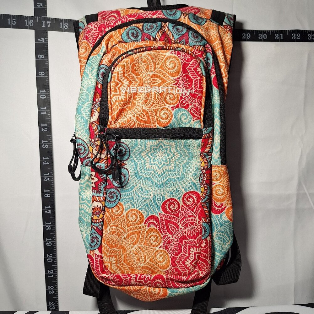 *SALE* Vibedration Hydration Backpack w/o bladder, turquoise/orange pattern